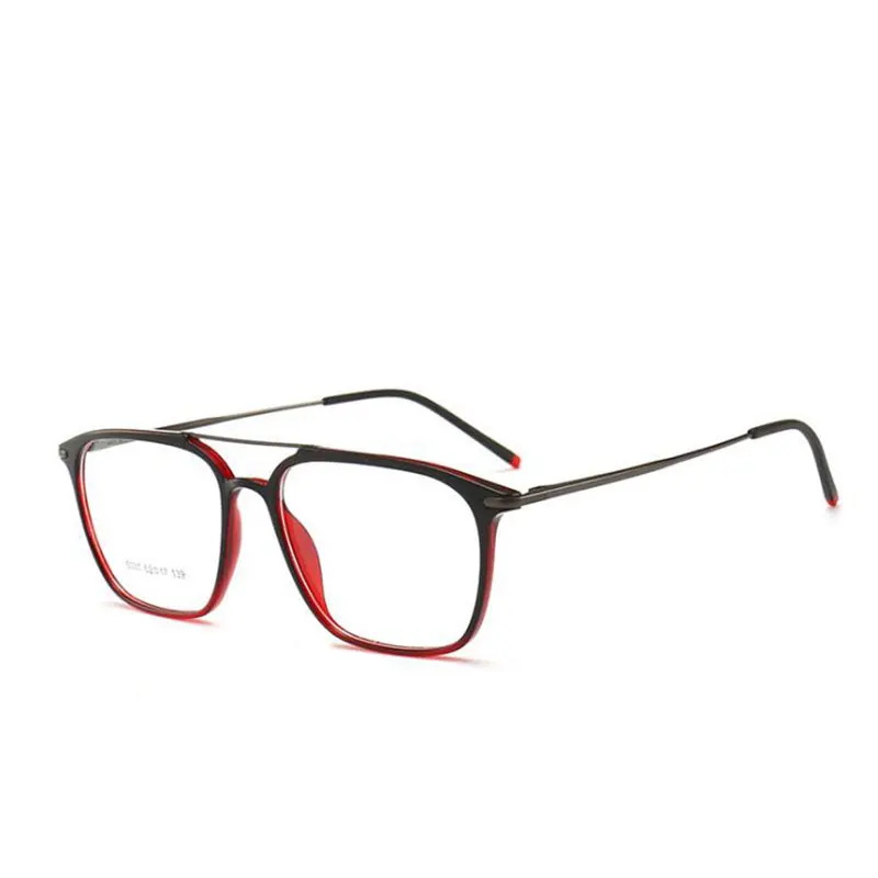 HOTOCHKI New Men and Women Square Flat Eyeglasses Lightweight Plastic Steel Spectacles Frames Double Beam Spring Spectacle Frame |