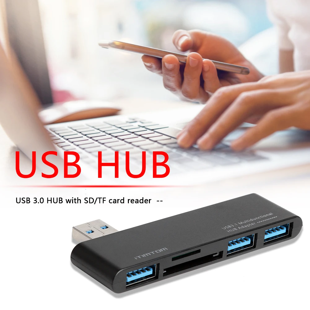 

USB 3,0 концентратор конвертер док-станция 3 USB 3,0 SD TF кардридер сплиттер для компьютера ПК USB удлинитель зарядный концентратор