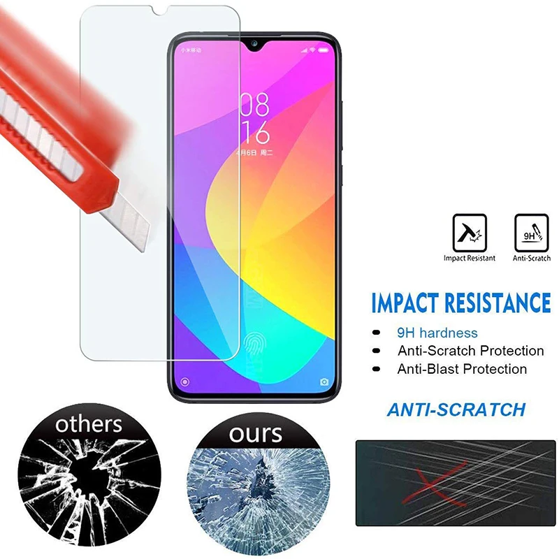 1-2 шт. закаленное стекло для защиты экрана xiaomi mi 9 lite light Защитное xiomi xaiomi xiami xoami mi9 |