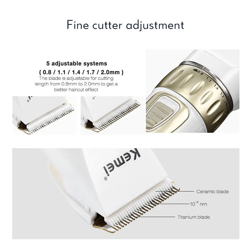 Kemei профессиональная машинка для стрижки волос Электрический триммер мужчин