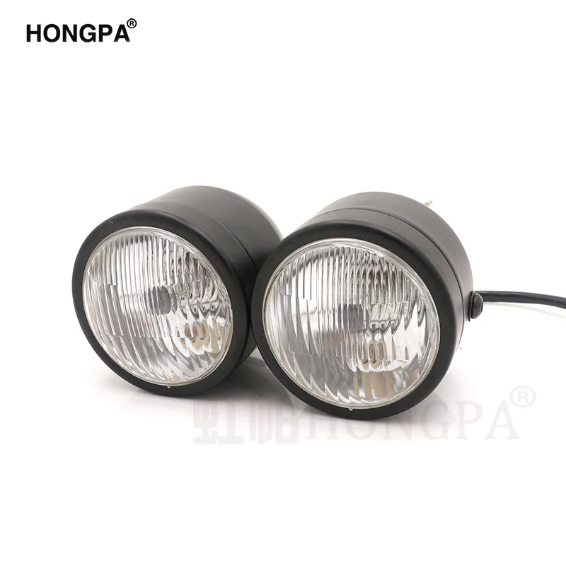 Черная мотоциклетная двойная передняя фара лампа с кронштейном подходит для Harley