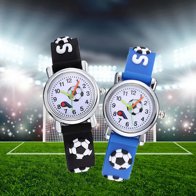 Часы Детские с 3D футбольным силиконовым ремешком крутые дизайнерские милые