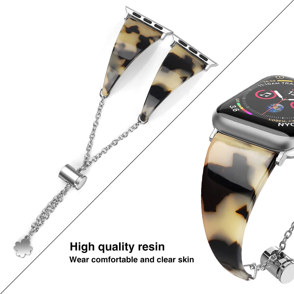 Новый дизайн Женский полимерный браслет с подвеской для Apple Watch Band Series 5 4 3 2