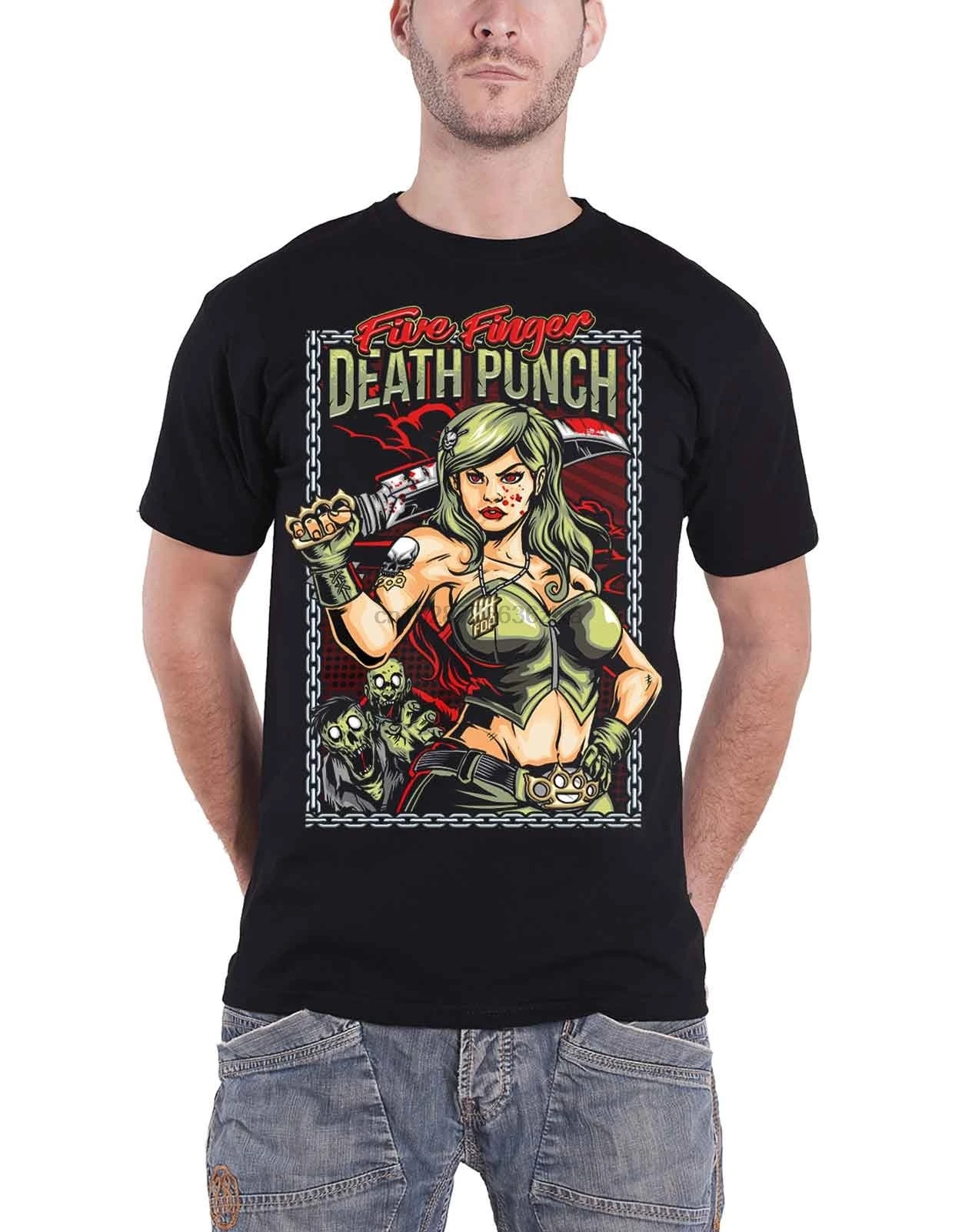 Five Finger Death Punch футболка Assassin Band Логотип Мужская черная (2) |