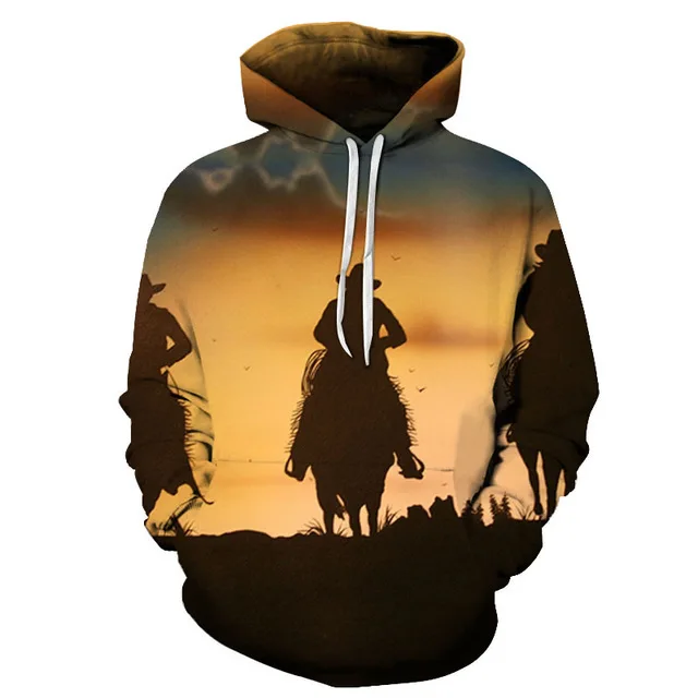 AFKH1813(Asian Size) Горячая Распродажа красочная лошадь Мужская толстовка с принтом женский 3D пуловер для мужчин толстовки осень длинный рукав мужская куртка - Цвет: AFKH1813(Asian Size)