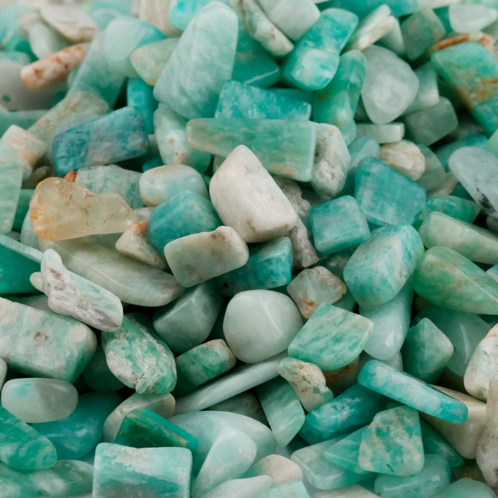 460g Natural Amazonite Tumbled Stone Crushed Polishing Crystal Quartz Gravel Stones Jewelry Accessory For Making Decoration