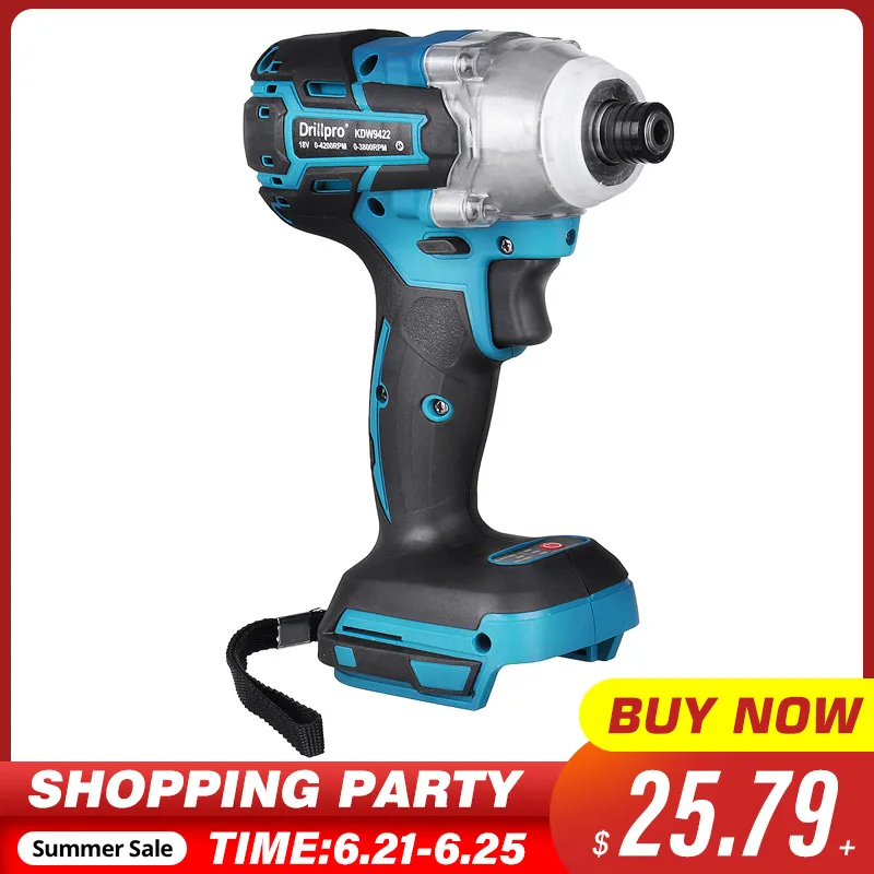 18В Беспроводная электрическая отвертка скорость бесщеточный ударный ключ