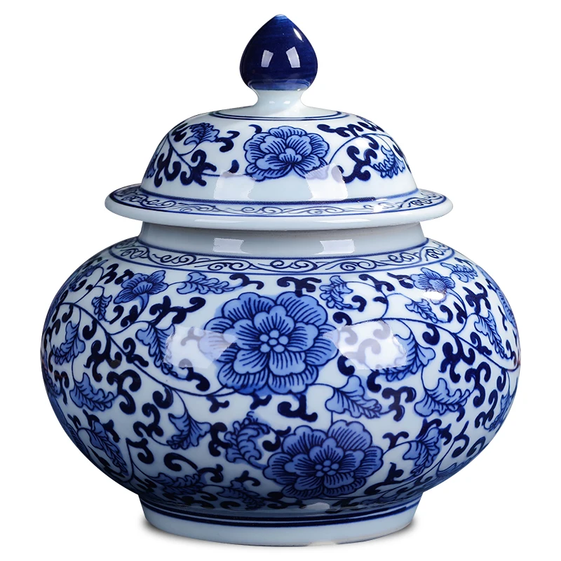 

Jingdezhen Ceramic tea pot blue and white tea jar