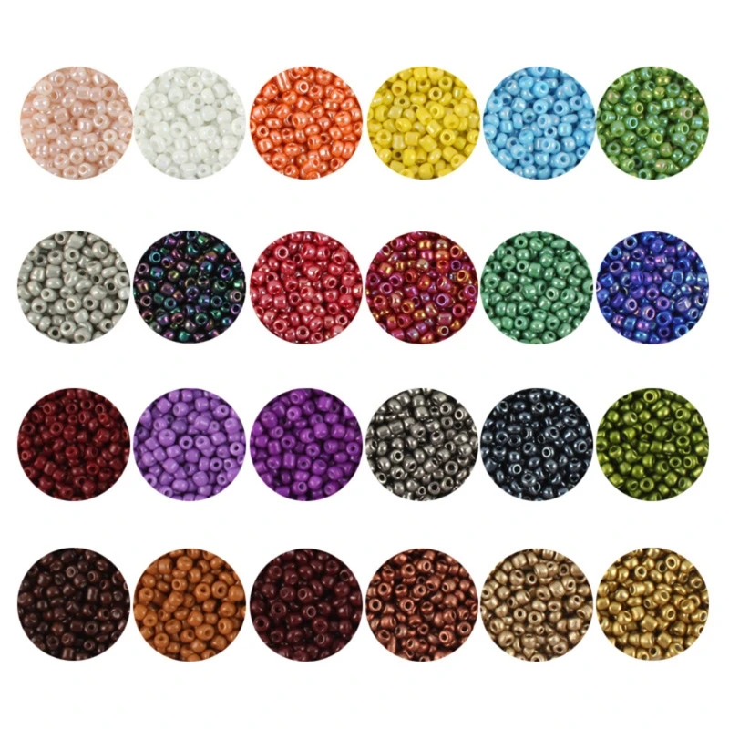 

DIY Crafts Colors Glass Seed Beads for Jewelry Making Kit Bracelet Key Chains 48Grids 2mm 3mm Gifts for Children Art L41B