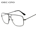 OEC CPO унисекс большая прозрачная оправа для очков женская брендовая дизайнерская высококачественная металлическая оправа для очков O142