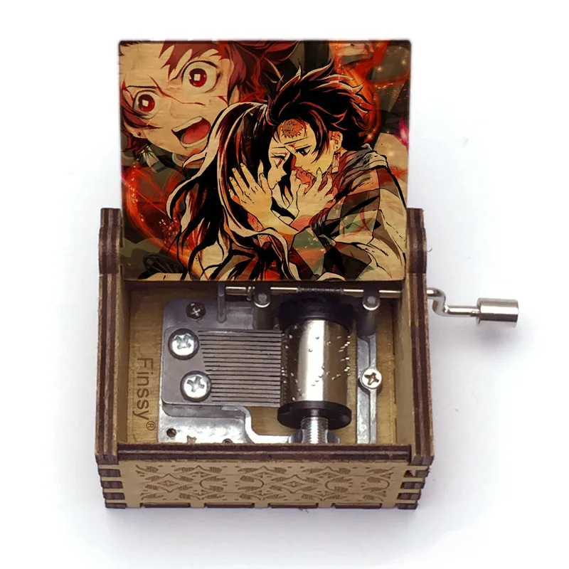 Деревянная музыкальная шкатулка с принтом Демон-убийца деревянные музыкальные