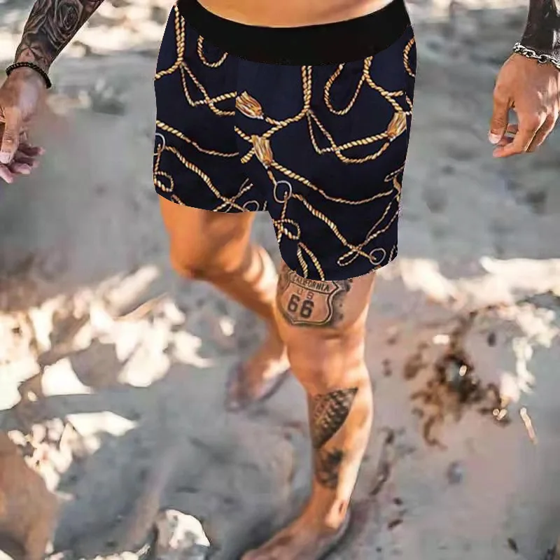 

Men's Beach Shorts Fashion Printed Hawaiian Loose Quick-Drying Swimming Trunks Multiple Color Options Summer Men Casual Shorts