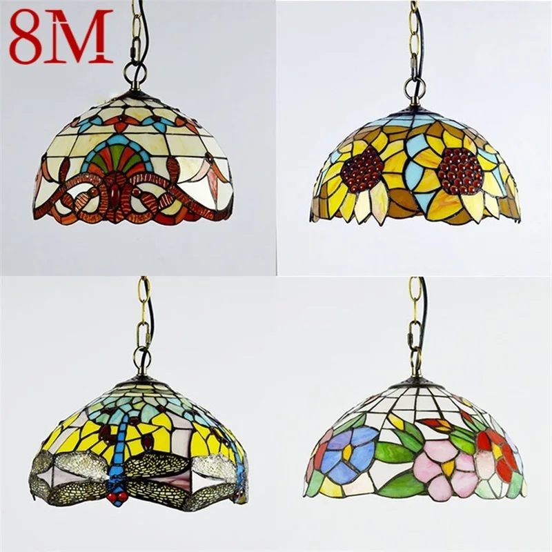 

8M Tiffany Pendant Light LED Lamp Modern Creative Fixtures For Home Dining Room Decoration