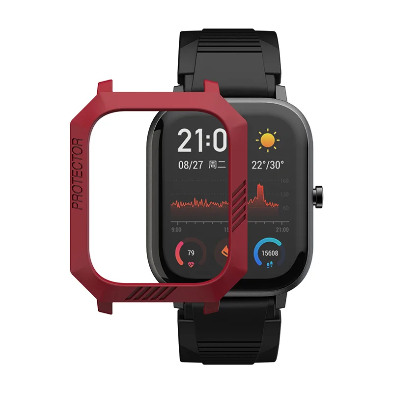 red only case Жесткий защитный чехол для Amazfit Bip GTS GTR 42 мм 47 мм протектор для часов Huami Bip Lite аксессуары для умных часов SIKAI - Цвет: red only case