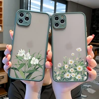 small floral flower phone case for iphone 11 12 13 pro max 6s 7 8 plus se 2020 x xs max xr hard matte shockproof fundas cover