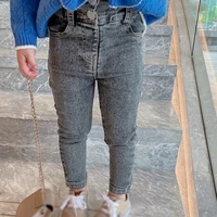 girls jeans ruffles kids jeans for girls high waist button jeans for children korean style childrens clothing spring autumn