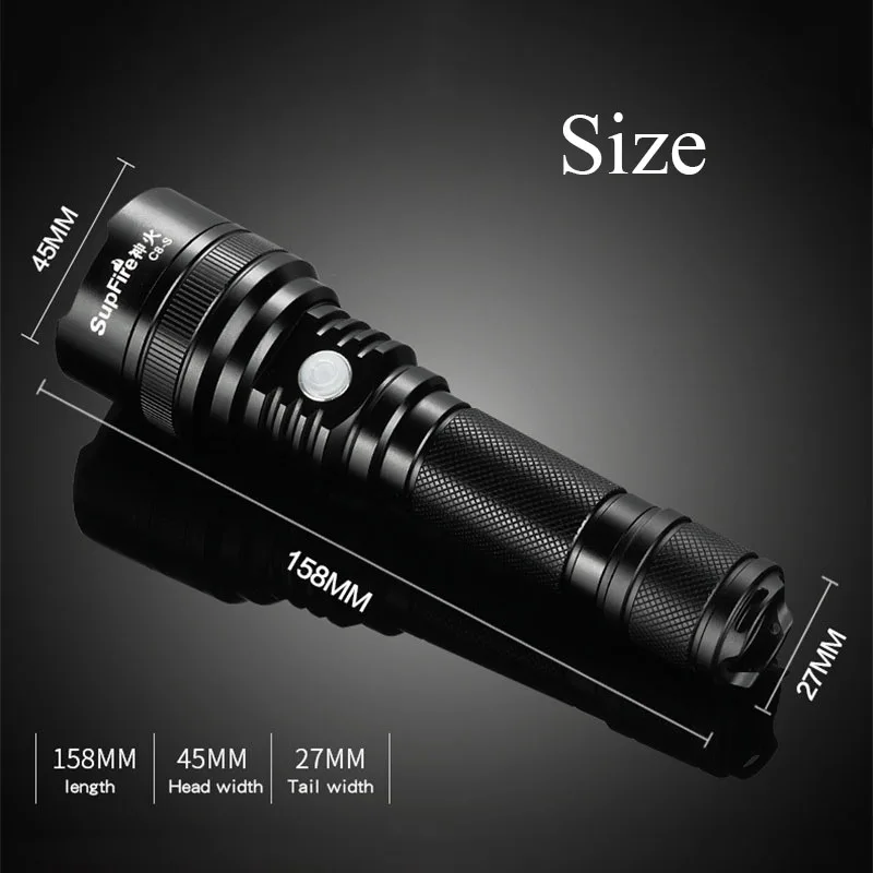 Supfire фонарик ультра яркий фонарь USB Linterna светодиодный C8-S CREE T6 18650 фонарь 2500lm 10 Вт для Nicron Convoy Fenix Sofirn