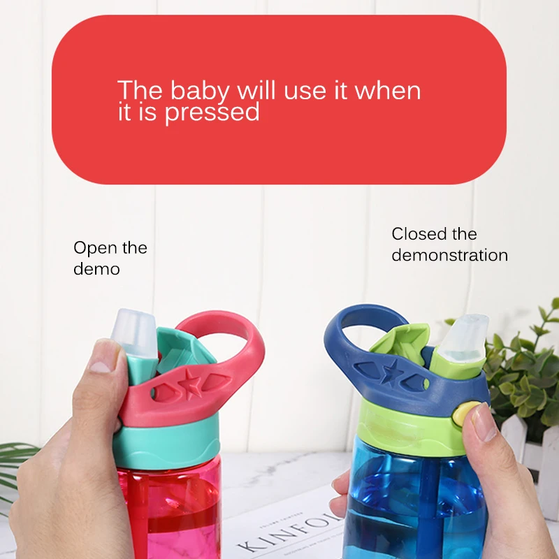 Портативные Мультяшные спортивные бутылки для воды 450 мл соломинка детский