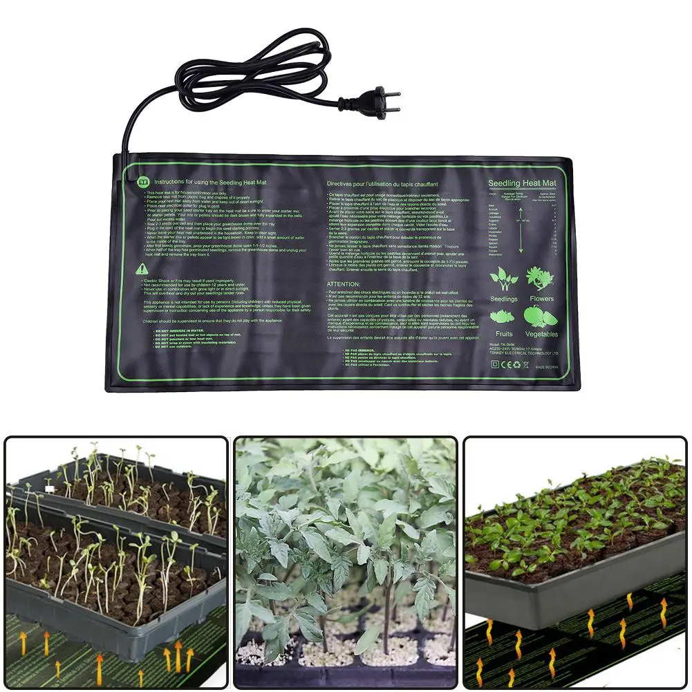 

UK/EU/US Seedling Heating Mat 10x20.75cm, Waterproof Plant Germination Propagation Clone Starter Pad, Garden Plant Supplies