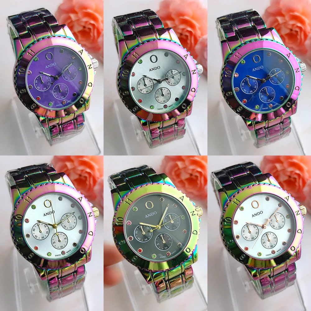 

Hot sell Europe and the United States Men And Women Couples 7 colour Watches Fashion Jewelry Generous Exquisite Charm Wedding