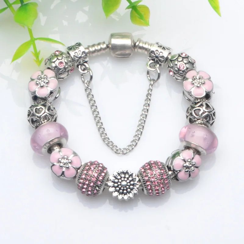 

pandora-style Transit Bead Tibetan Silver Bracelet Sun Flower Sunflower Flower Bead Bracelet