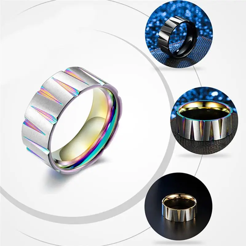 Красочное кольцо на палец личность в форме конуса прочная креативная титановая