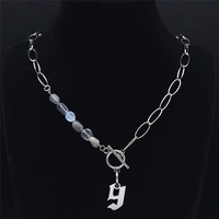 hip hop stainless%c2%a0steel flash stone pendant necklace women y letter chocker necklace jewelry collar acero inoxidable nxs03