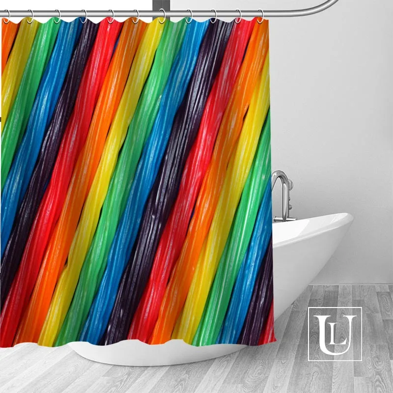 

Colorful Rainbow Background Shower Curtain Polyester Fabric Bath Screens Curtains For Bathroom 3D Waterproof Bath Curtain Hook