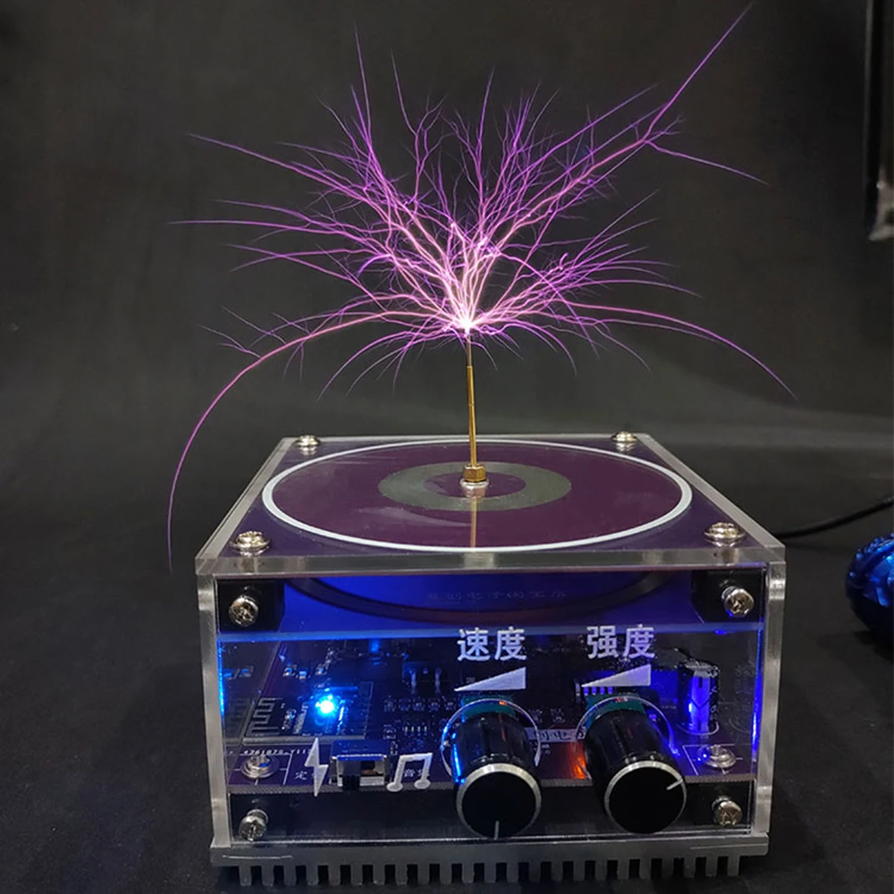 Bluetooth Music Tesla Coil High Frequency Palm Vinyl Record Flat Coil Touchable Lightning Voltage Discharge Equipment
