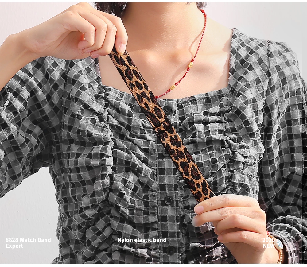 Nylon Loop Strap for Apple Watch Band 6 38mm 40mm 42mm 44mm Iwatch Series 6 5 4 3 2 Bohemia Elastic Watch Replacement Strap