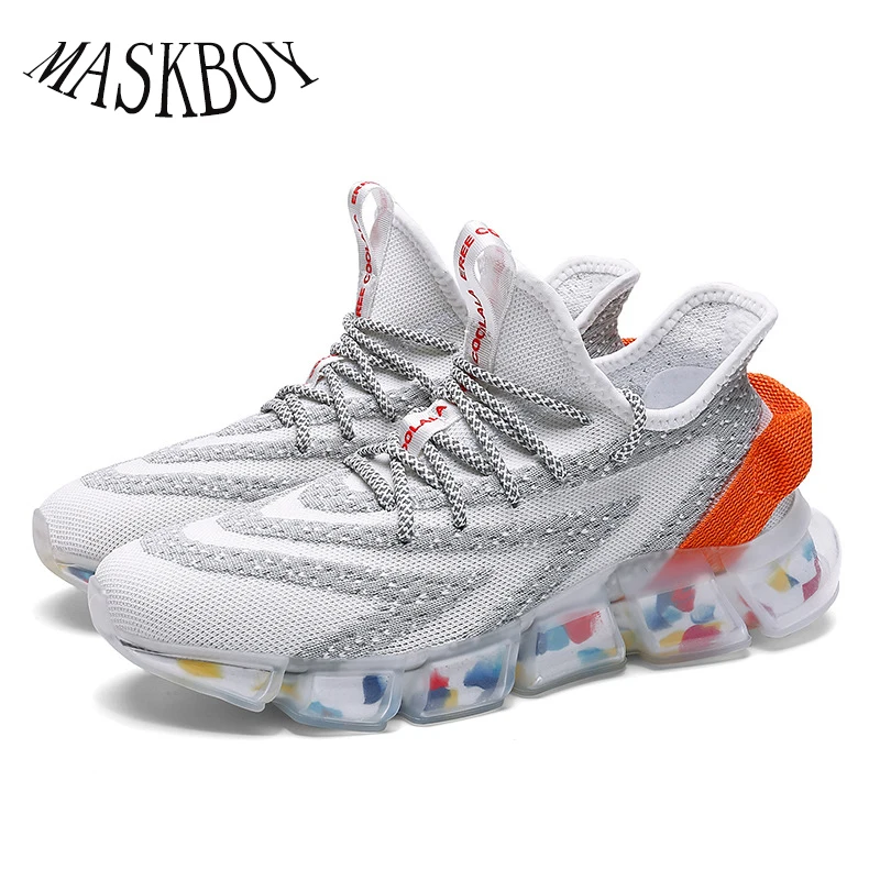 

2021 Autumn New Trend Popcorn Soft-Soled Men's Sports Shoes Fly Woven Camouflage Breathable Fashion Shoes Students Running Shoes