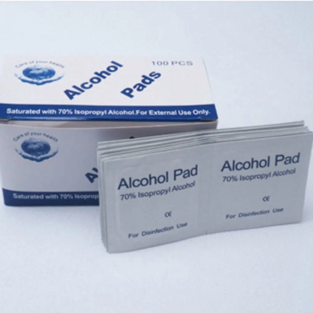 100 шт спиртовой влажной салфетки Одноразовые дезинфекции Prep своп Pad антисептик