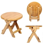 1 шт. круглый Форма твердой древесины мазар рыбалка стул бамбуковый складной стул скамеечке детская мебель Портативный бытовой