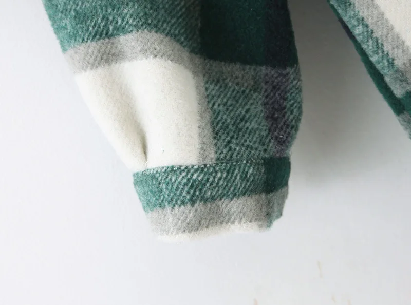 

2020 New Fashion Brand Women Coat Turn-down Collar Long Casual Polyester Plaid Single Breasted Thick Full Regular