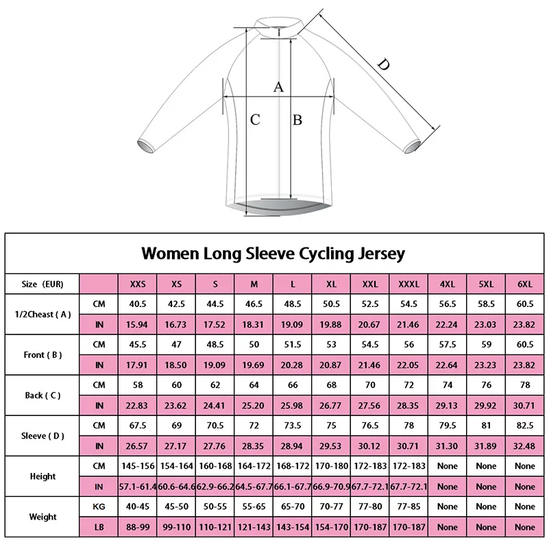 HIRBGOD Lady Long Sleeve Cycling Jersey Lightweight Sport Riding Clothing Team Bike Wear Camisa Ciclismo Feminina Manga Longa