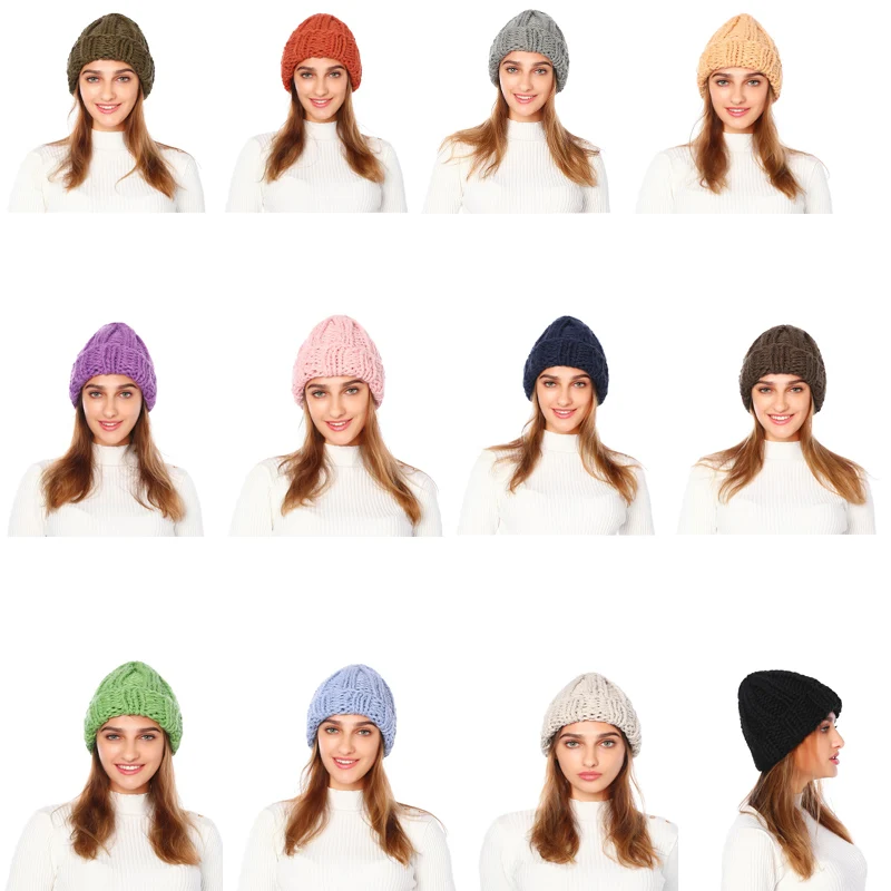 Новая модная шапка для девочек женская вязаная в европейском стиле зимняя теплая