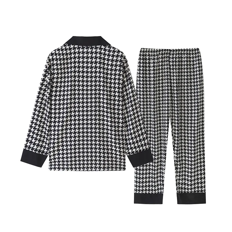 Long Sleeve Pajamas Autumn Long Sleeve Trousers Suit Fashion Pyjama Set Large Size Two-piece Nightwear Home Service Sleepwear