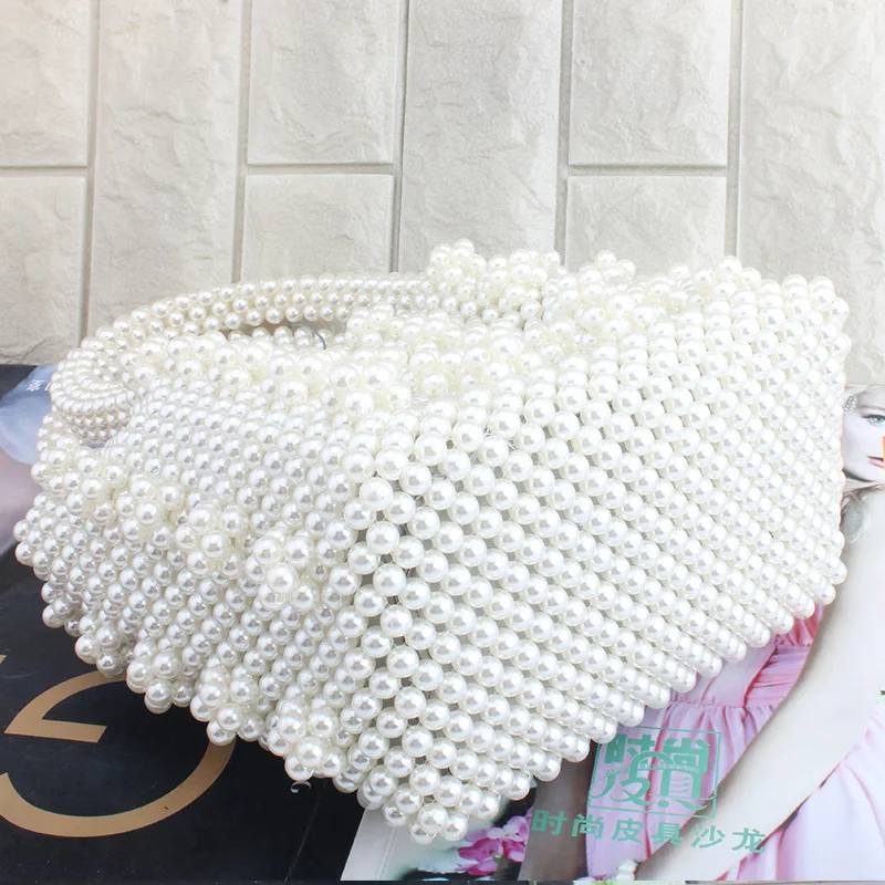 Женская сумка с розовым жемчугом Сумка бусинами сумка-мешок женские вечерние