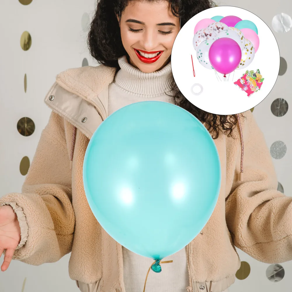 

1 Set Latex Balloons Hawaiian Party Banner and Balloons Set Party Supplies