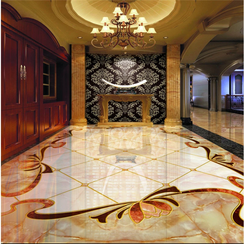 Пользовательский пол 3d водонепроницаемые обои простой европейский ковер паркет