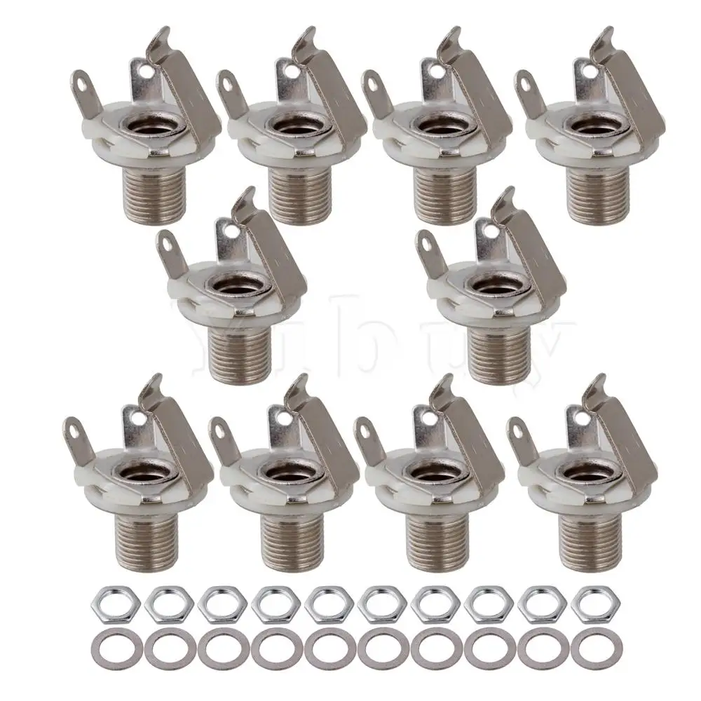 Yibuy 10 x Mono 1/4 Jack socket Electric Guitar Input Output Socket | Спорт и развлечения
