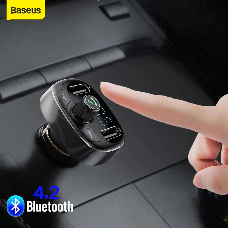 Baseus Car FM Transmitter Bluetooth 3.0 MP3 Audio Player 3.4A Dual USB Charger Handsfree Phone Modulator | Автомобили и мотоциклы