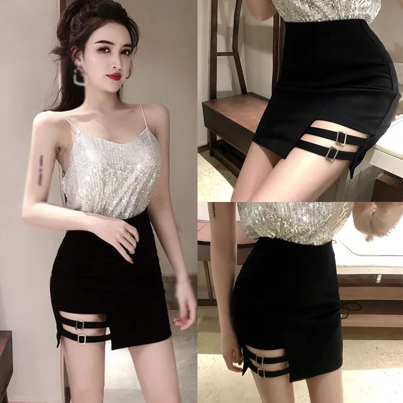 

2020 Korean Clothing Women Skirt All-Match Irregular High-Waisted Sexy Bag Hip Skirts Fashion A-Line Skirt
