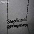 Персонализированное ожерелье из нержавеющей стали Atoztide, черное колье-чокер с надписью, Подарочная подвеска