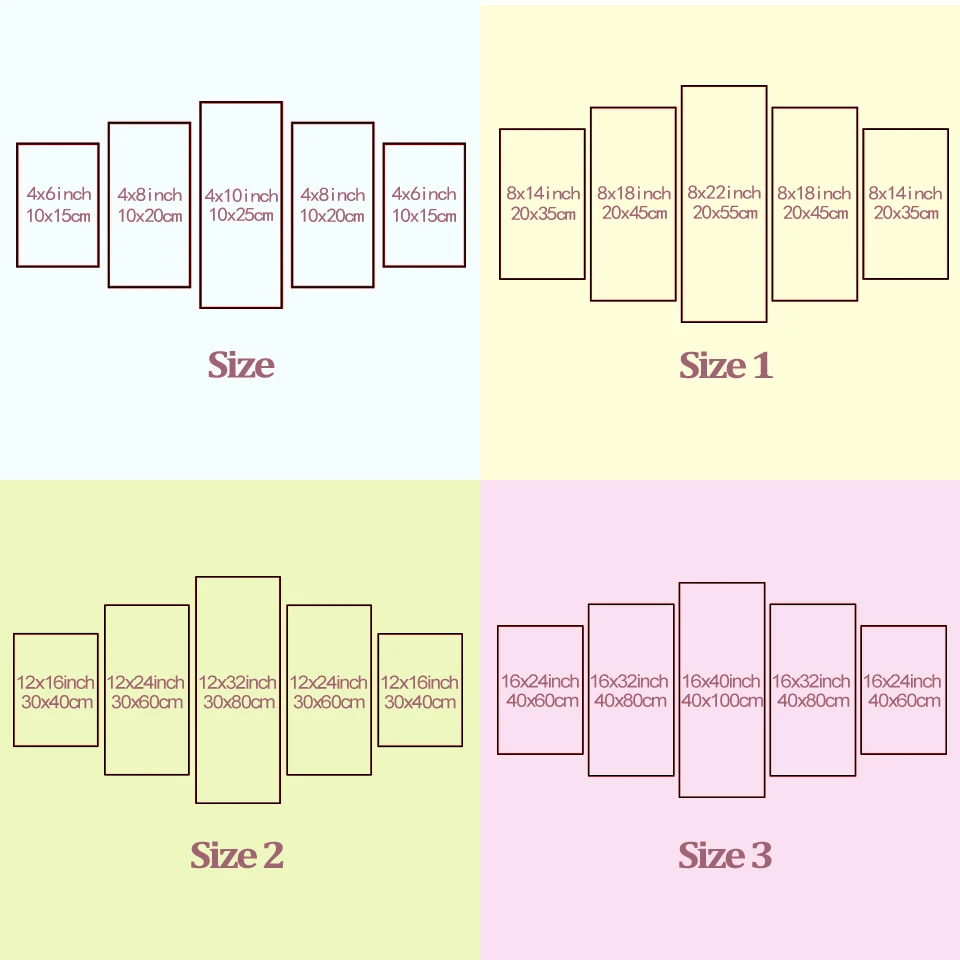 5 шт. настенный плакат и печать для гостиной | Дом сад