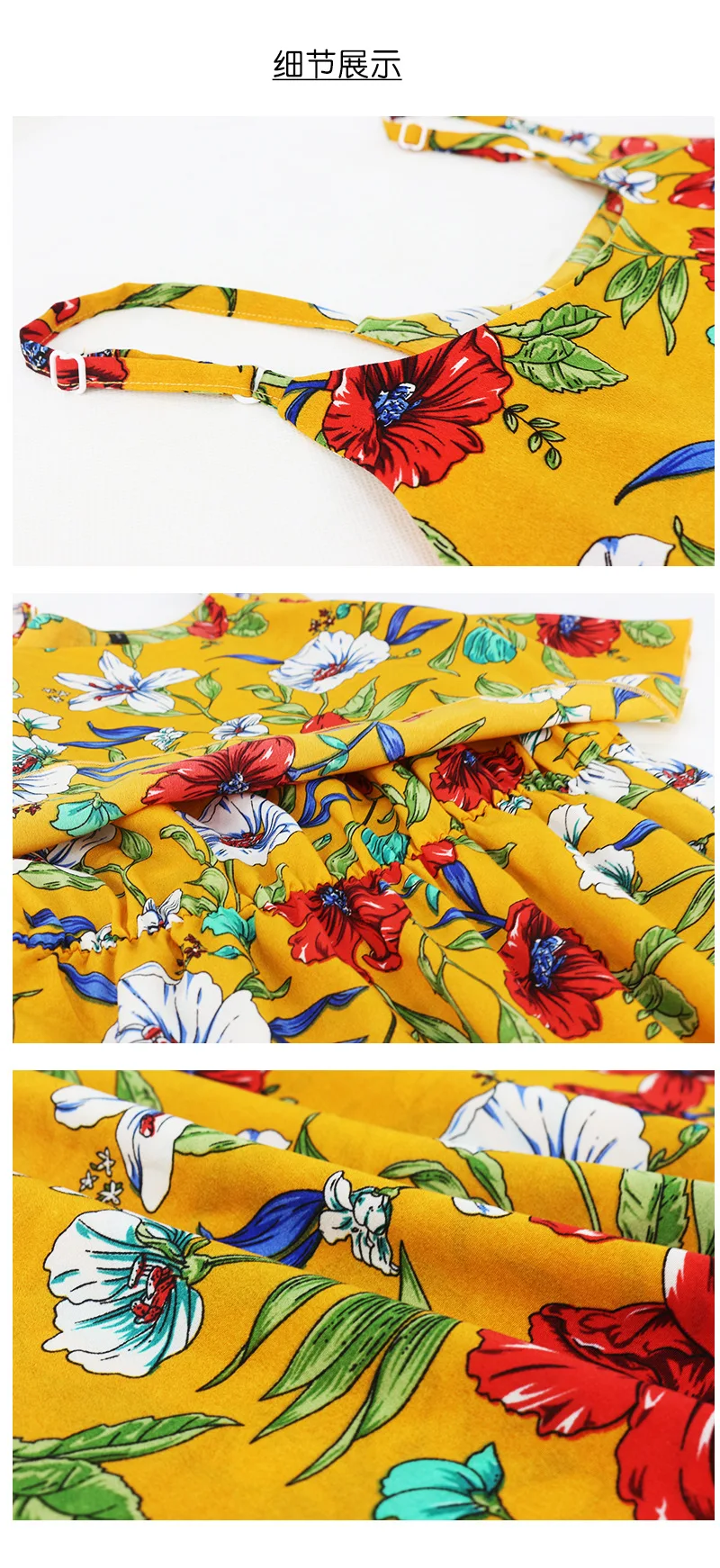 

Sexy Summer Yellow Floral Women Spaghetti Strap Dress Print Ladies Strapless Ruffles Midi Holiday Party Dresses 2021