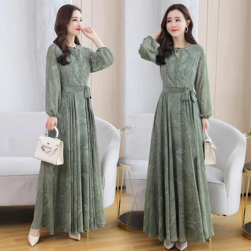 Шифоновое платье 2020 Новая Осенняя корейская мода цветочные платья Тонкий