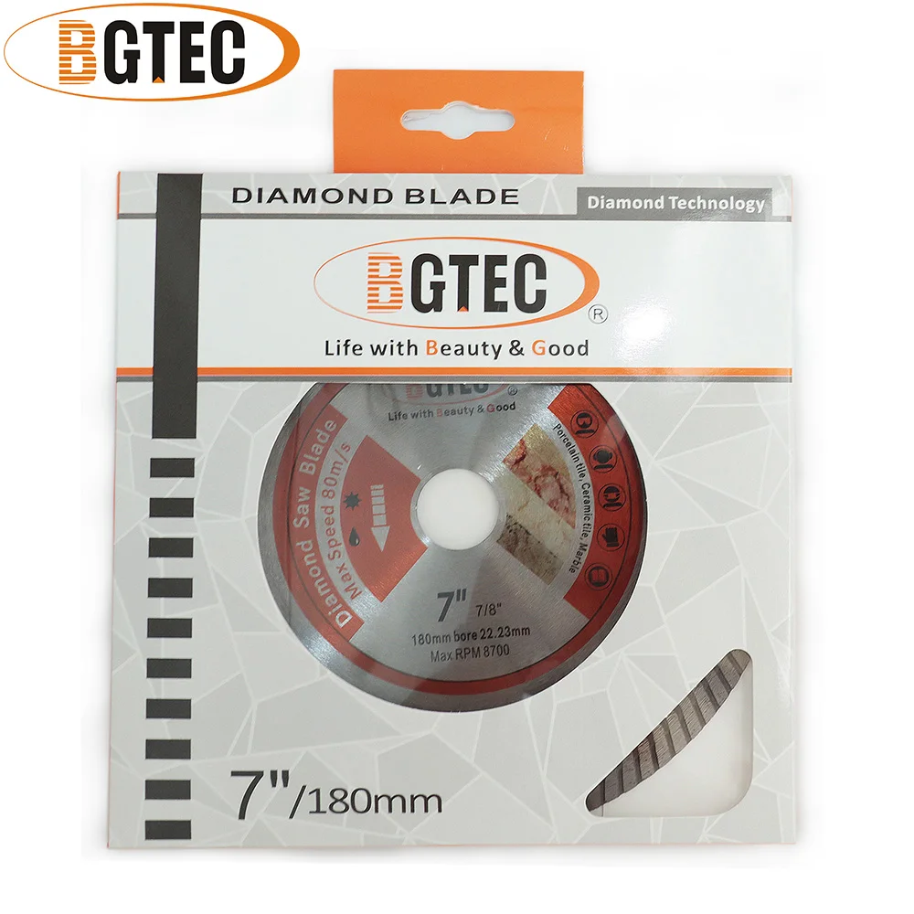 BGTEC 2pcs 7 Inch 180mm Super-Thin Diamond Turbo Cutting Blades for Ceramic Tile Granite diamond disc | Инструменты