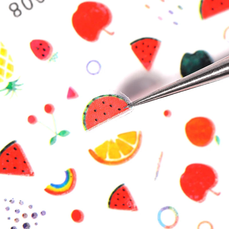 1 шт. 3D наклейки для ногтей арбуз яблоко банан фруктовый узор серия Персик сделай