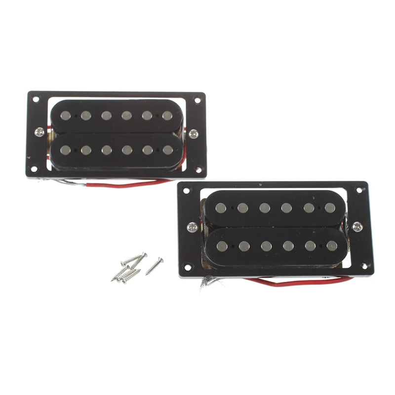 

2PCs Humbucker Double Coil Electric Guitar Pickups + Frame Screw with Guitar Locked String Tuning Peg Button(3L+3R)